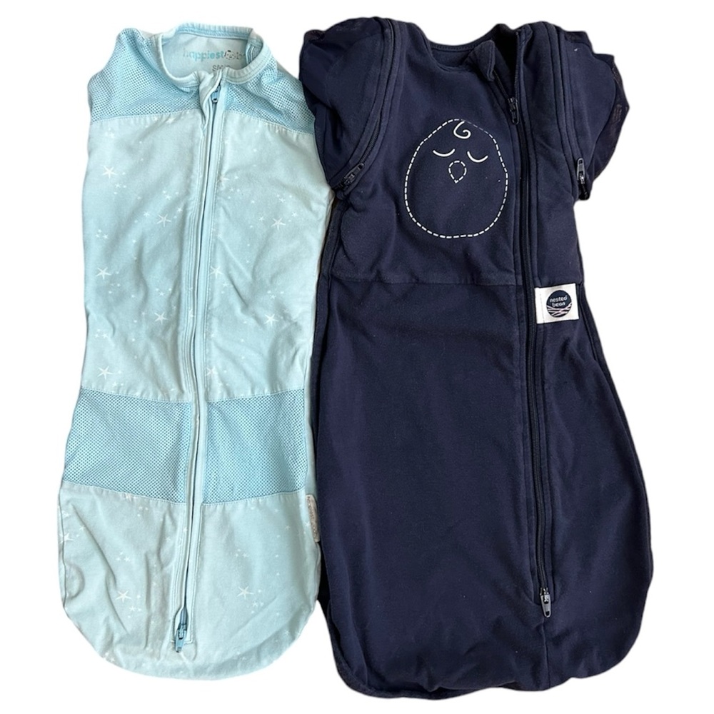 0-3m Zipper Swaddle Lot of 2 Nested Bean Happiest Baby Zip Sleep Sack Pod Nb